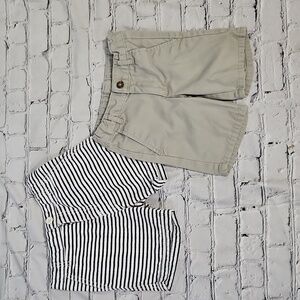 Classic Striped and Khaki Kids Shorts Set